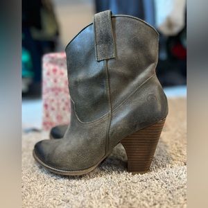 Bronx Distressed Suede and Leather Ankle Boots